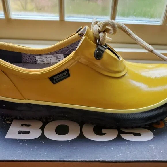 BOGS URBAN FARMER WATERPROOF RAIN SLIP ON SHOE BOOT YELLOW Sz 7 38 - Picture 8 of 12